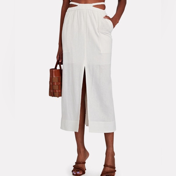 Jonathan Simkhai white linen skirt - Picture 1 of 3